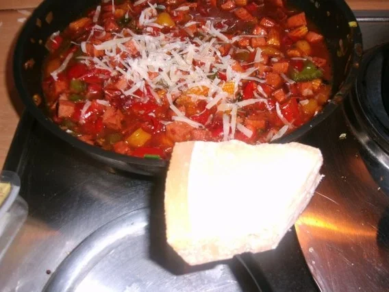 Leberkäsepfanne mit Paprika und Reis - Rezept - Bild Nr. 6