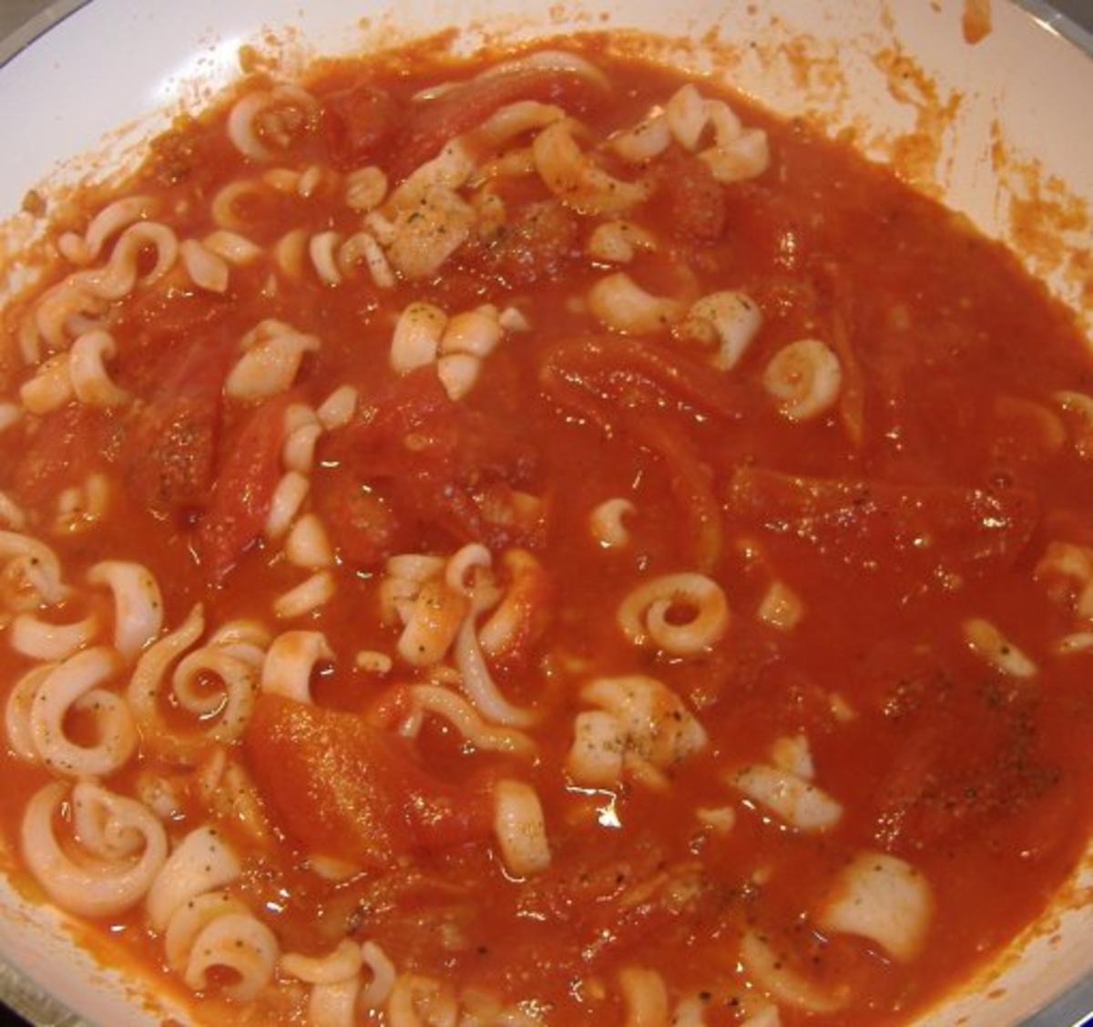Spaghetti mit Kalmar und Erbsen - Rezept - Bild Nr. 3