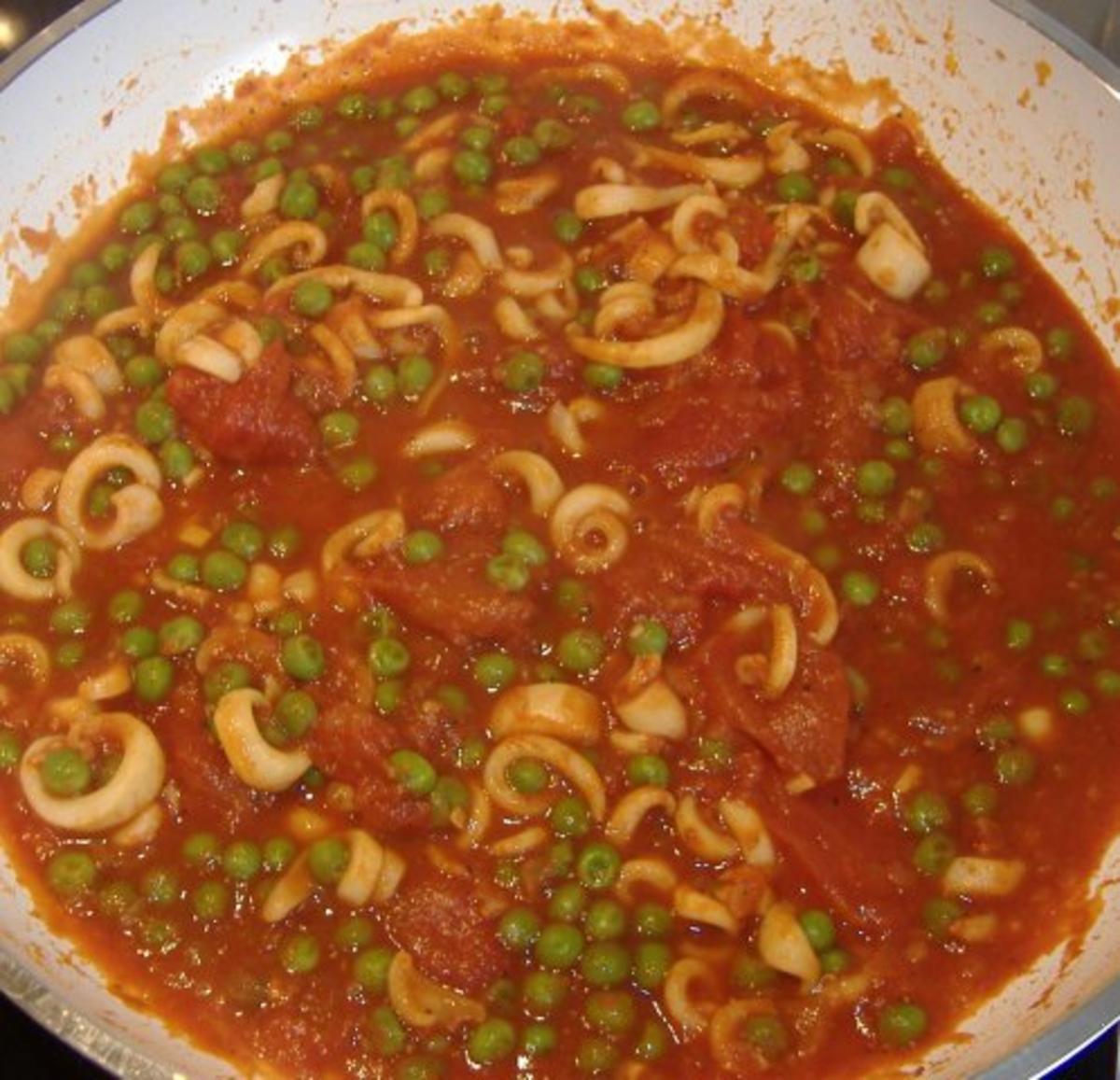 Spaghetti mit Kalmar und Erbsen - Rezept - Bild Nr. 4