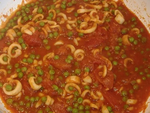 Rezept: Spaghetti mit Kalmar und Erbsen Bild Nr. 4 Spaghetti mit Kalmar und Erbsen - Rezept - Bild Nr. 4