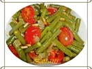 Bohnensalat mit Datteltomaten und Zwiebeln - Rezept