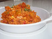 Kartoffel-Eier-Pfanne mit Paprika und Feta - Rezept