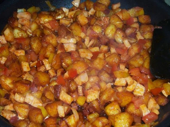 Rezept: Kartoffel-Eier-Pfanne mit Paprika und Feta Bild Nr. 5 Kartoffel-Eier-Pfanne mit Paprika und Feta - Rezept - Bild Nr. 5