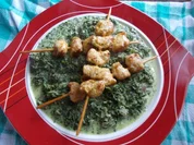 Putenspieße auf Rahm-Grünkohlgemüse - Rezept