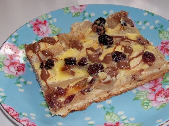 Blechkuchen: Apfel-Birne-Cranberry mit Schmandguss - Rezept