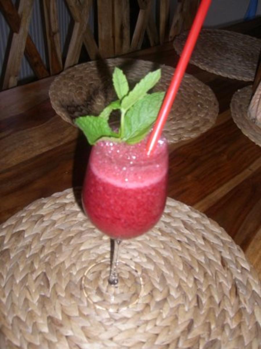 "Red River Shake" Himbeer Pfefferminz Shake , Sehr erfrischend und Super lecker fruchtig - Rezept