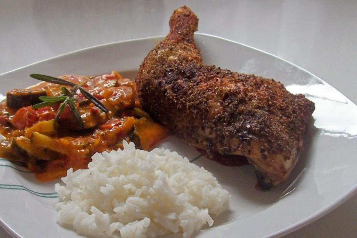 Knusprige Hähnchenkeulen aus dem Ofen - Rezept - kochbar.de
