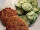 Linsen-Bratlinge mit Gurkensalat - Rezept