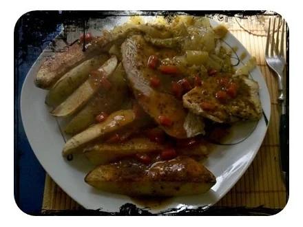 Fleisch: Schweinebraten von der Nuss mit Sesamsoße und Kartoffelspalten - Rezept - Bild Nr. 15