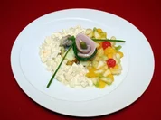 Herberts Heringsstipp mit frischen Früchten und Butter-Bratkartoffeln - Rezept