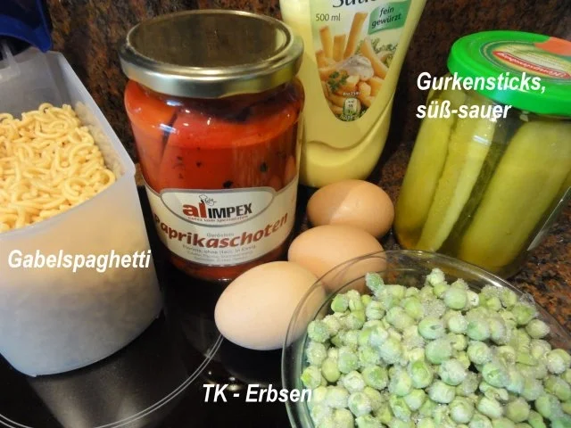 Salatbar:   GABELSPAGHETTI  als Salat - Rezept - Bild Nr. 3