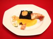Schwarzer Reis an lauwarmen Meeresfrüchten - Rezept