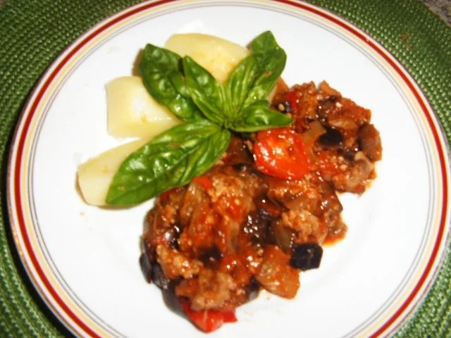 Aubergine-Hack-Pfanne - Rezept