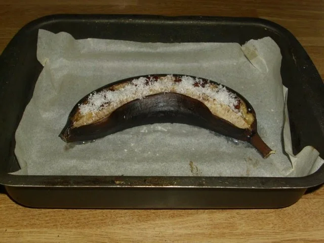 Schokobanane aus dem Rohr zum auslöffeln - Rezept