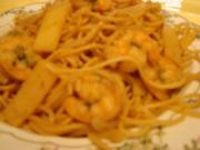 Spaghetti mit King Praws und Sprossen - Rezept