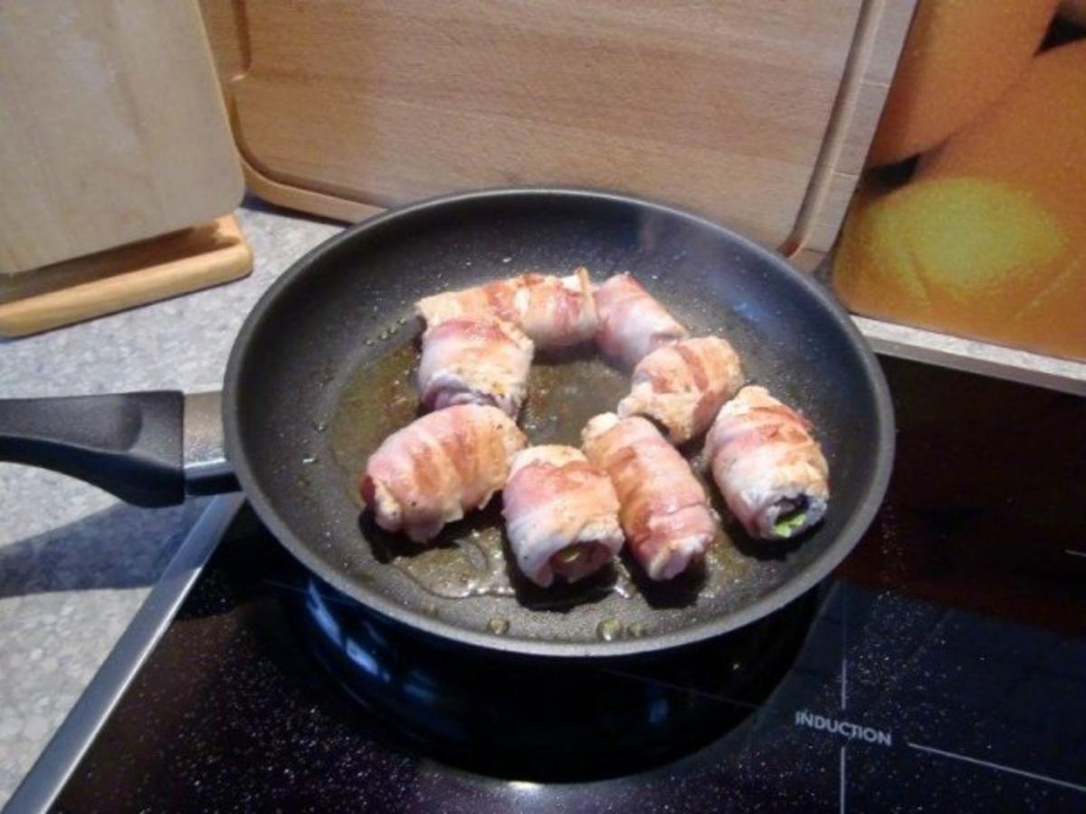 Putenschnitzel Röllchen mit Bacon Kruste - Rezept - Bild Nr. 6