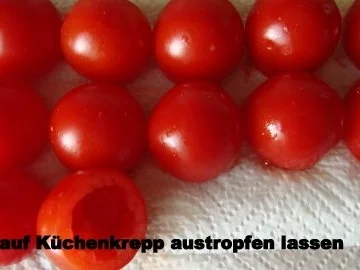 Kirschtomaten - eingelegt,  mit rezenter Frischkäsefüllung - Rezept - Bild Nr. 9
