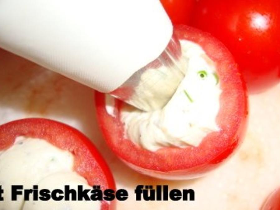 Kirschtomaten - eingelegt, mit rezenter Frischkäsefüllung - Rezept ...