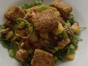 Lachs im Wasabi-Sesam-Mantel mit Gemüsesalat " Asia " - Rezept