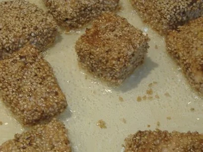 Lachs im Wasabi-Sesam-Mantel mit Gemüsesalat " Asia " - Rezept - Bild Nr. 5