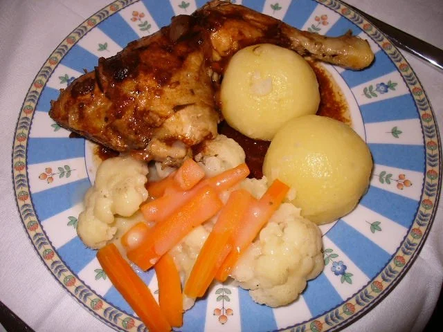 Hähnchenkeule mit Klößen - Rezept - Bild Nr. 12