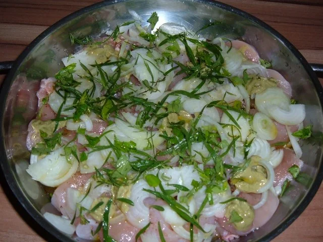 Gflügel : Hähnchenfilets mit Zwiebeln und Kräutern - Rezept - Bild Nr. 3