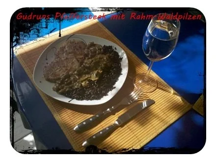 Rezept: Fleisch: Pfeffersteaks mit Rahm-Waldpilzen und schwarzem Thailändischen Klebreis Bild Nr. 13 Fleisch: Pfeffersteaks mit Rahm-Waldpilzen und schwarzem Thailändischen Klebreis - Rezept - Bild Nr. 13