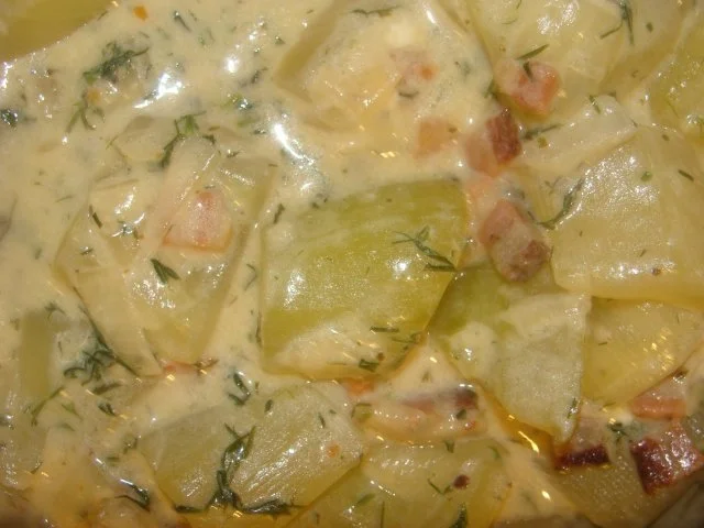 Gemüse : Schnelles Schmorgurkengemüse in leichter Käsesoße - Rezept - Bild Nr. 2