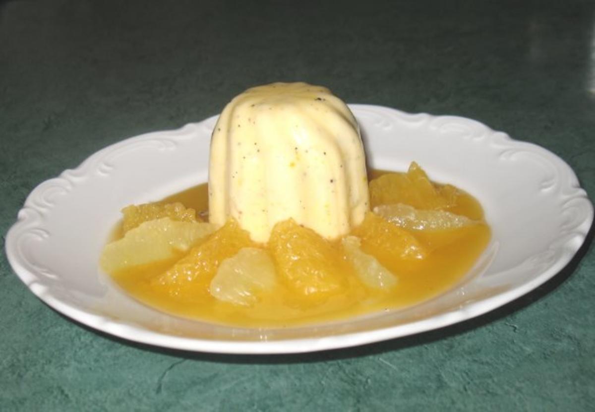 Dessert - Orangen-Panna-Cotta an Filets von Zitrusfrüchten - Rezept
