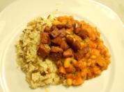 Sucuklu Kuru Fasulye weißer Bohnentopf in roter Soße und Sucuk - Rezept