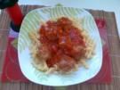 Nudeln mit Tomaten-Soße mit Hackfleischbällchen - Rezept