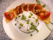 gefüllte Hähnchenbrust an Reis - Rezept