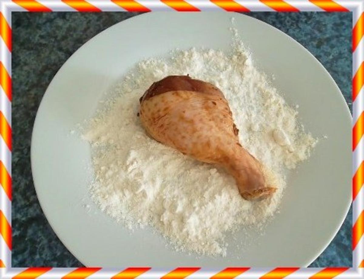 Knusprig frittierte Hähnchen – Unterkeulen mit Reis - Rezept - Bild Nr. 5