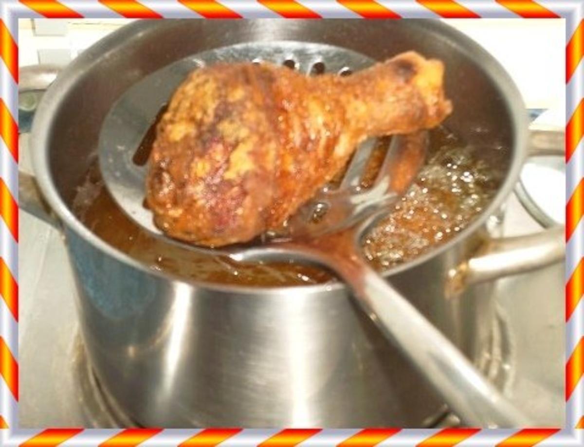 Knusprig frittierte Hähnchen – Unterkeulen mit Reis - Rezept - Bild Nr. 8