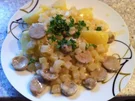 Sahne Kohlrabi mit Bratwurst - Rezept