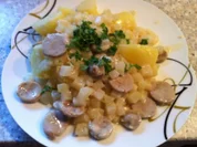 Sahne Kohlrabi mit Bratwurst - Rezept