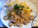 Sahne Kohlrabi mit Bratwurst - Rezept