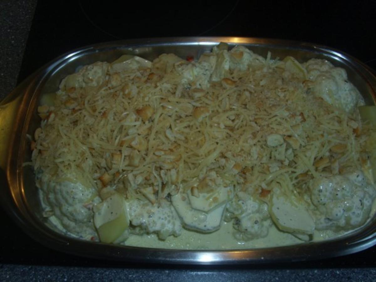 Blumenkohl-Kartoffelauflauf mit herzhafter Kruste - Rezept - Bild Nr. 6