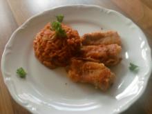 Hähnchen-Mozzarella-Sticks mit Tomatenreis - Rezept