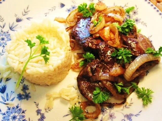 Rezept: Hähnchenleber mit Butter-Reis Bild Nr. 6 Hähnchenleber mit Butter-Reis - Rezept - Bild Nr. 6