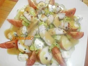 Fruchtiger  Salat mit Streifen vom Schweinefilet  und Cambozola - Rezept