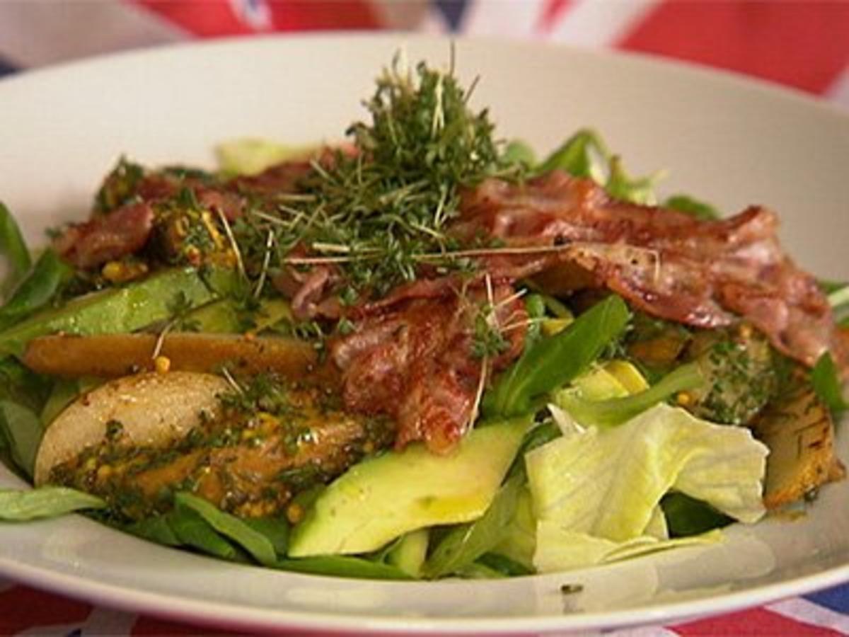 Englischer Salat mit Speck und Birnen - Rezept