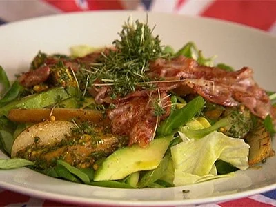Englischer Salat mit Speck und Birnen - Rezept
