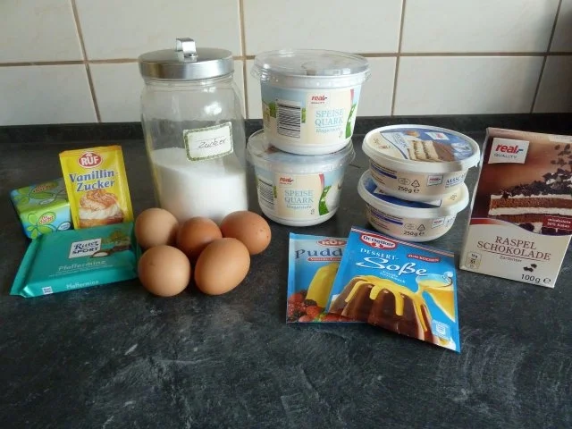 Käsekuchen marmoriert mit Minzgeschmack - Rezept