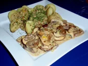 Scharfe Champignons mit Pellkartoffeln - Rezept