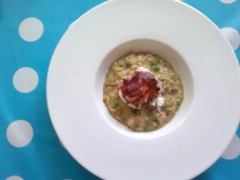 Risotto mit Pfifferlingen und Erbsen, gegrillter Picandou - Rezept - Bild Nr. 2
