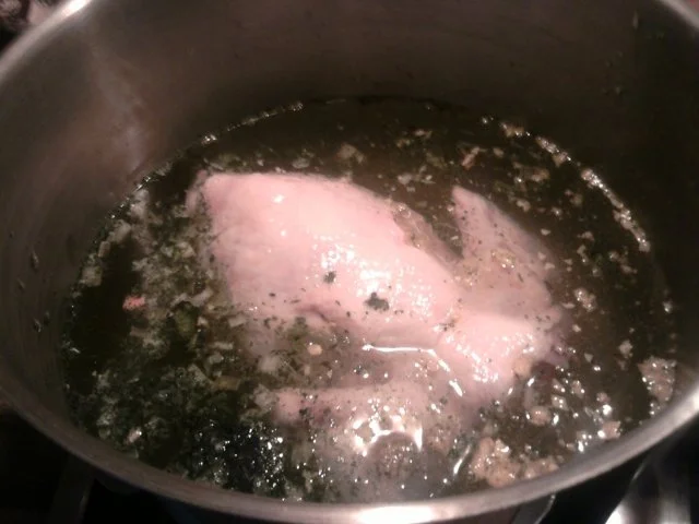 Hühnersuppe UND Hühnerfrikassee = Ein Arbeitsgang! - Rezept