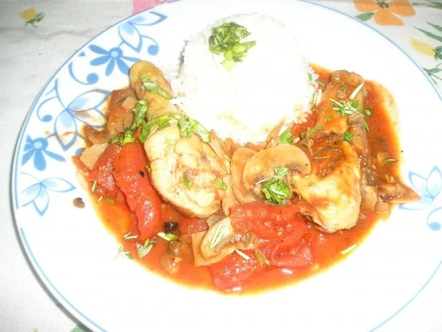 Rezept: Hendl mit Paradeisern (Tomaten) und Pilzen Hendl mit Paradeisern (Tomaten) und Pilzen - Rezept