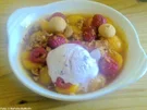 Eis auf heißen Früchten - Rezept