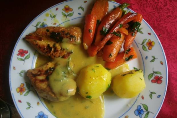 marinierte Hähnchenbrustfilet&amp;quot;s mit karamellisierten Möhren in Senf ...